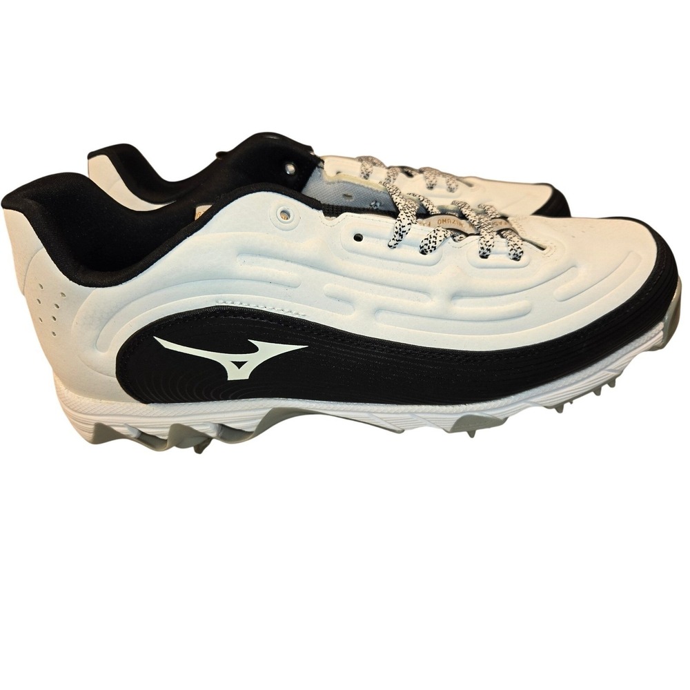 Mizuno Wave Baseball Cleats Mens 11 White Black Metal Spikes 11GM236009 - Picture 4 of 11